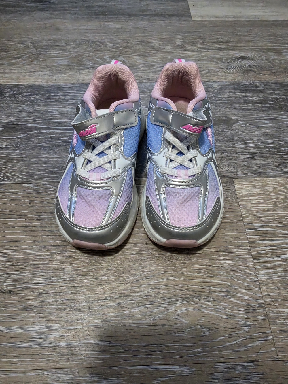 Avia Kids Pink, Blue & Silver Hook-and-Loop Sneakers
